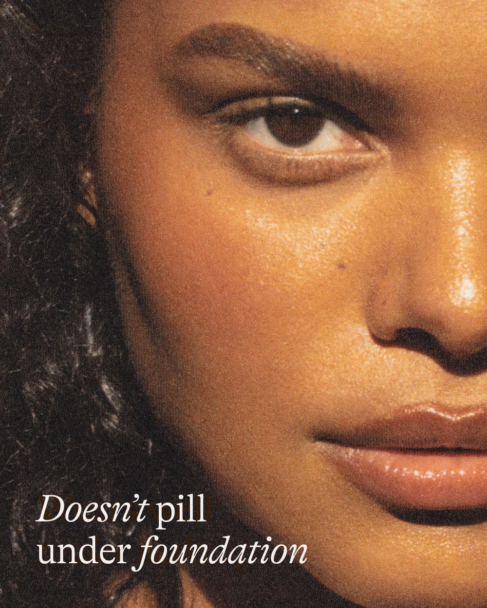 Close-up of model with glowing skin after using Dezi Skin Claro Que C Vitamin C Glow Serum